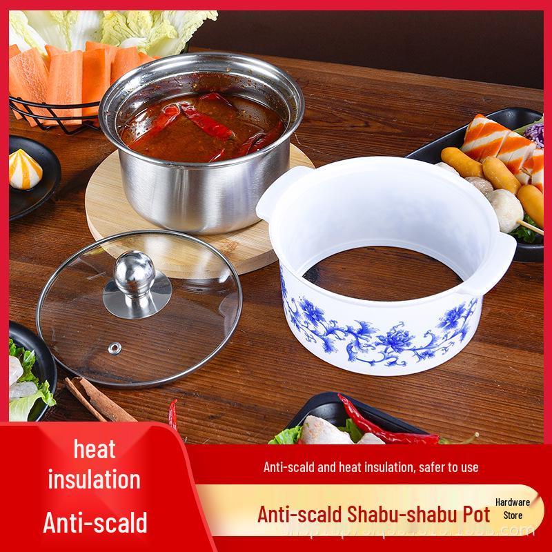 Stainless Steel Single-Serve Hot Pot for Induction Cooktops Inner Pot