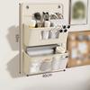1PC Closet Versatile Gray Wall-Mounted Storage Organizer Multi-Compartment Fabric Hanging Bag with Viewing Window Hooks for Offi