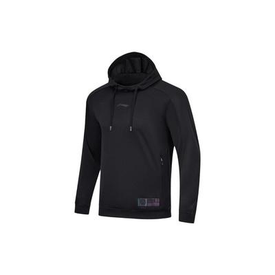 Li Ning Seria Profesjonalna Koszykówka Kolorowa Nadrukowana Bluza z Kapturem Męskie bluzy z kapturem Czarna AWDT457-1