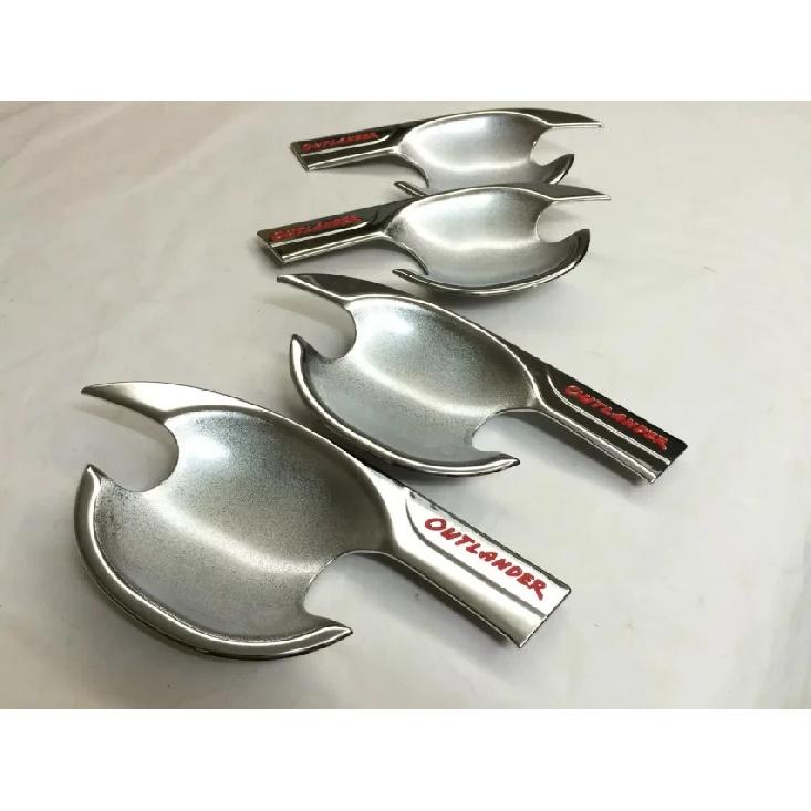 For Mitsubishi Outlander 2013 - 2015 2016 2017 2018   Door Handle Cover Bowl Frame Cover Trims Sticker Car Accessories
