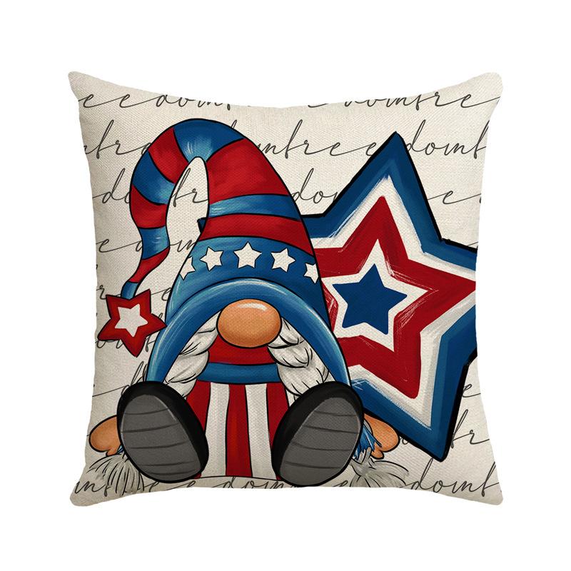 Independence Day Letter Printed Cushion Cover Memorial Memorial Pillow Linen Sofa Office Cushion Cover
