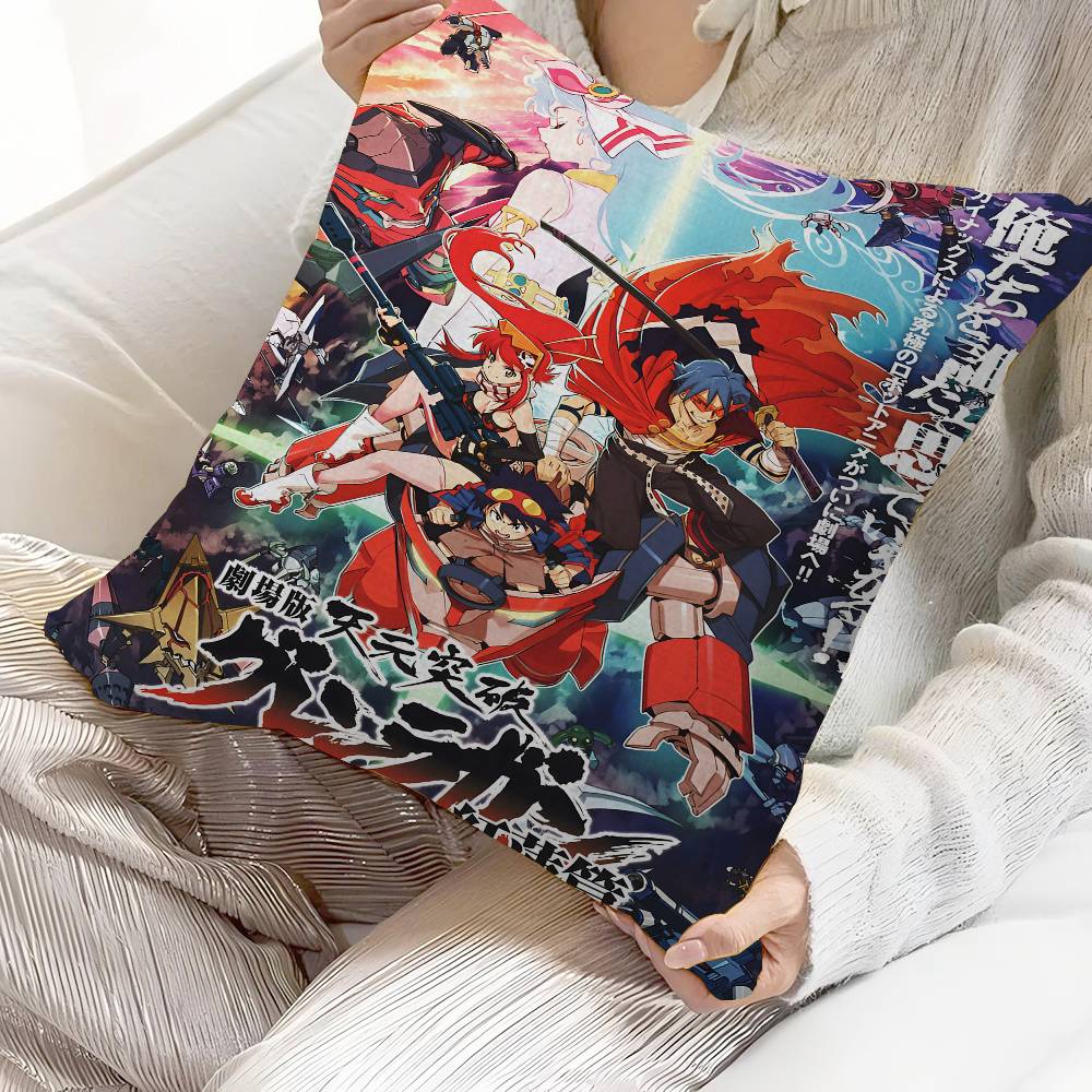 

Anime Gurren Lagann Pillow Cover For Bedroom Room And Living Room Sofa Decorative Cushion Cover 55cmx55cm