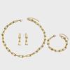 European and American Style Jewelry Set: U-Shaped Horseshoe Necklace, Earrings, Bracelet