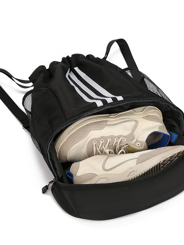 Multi-Sport Backpack: Badminton Racket, Basketball, Sneakers, Football, Swimming Gear, Drawstring, Large Capacity