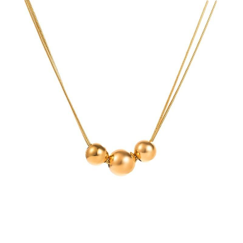 Necklace Double stacked wearing transfer beads necklace women's fashion versatile design sense