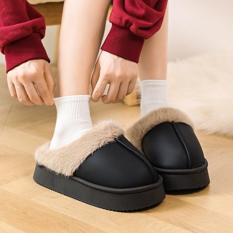 New cotton shoes, women's thickened slippers, velvet thick-soled non-slip, home thermal bag head, and a cotton mop.