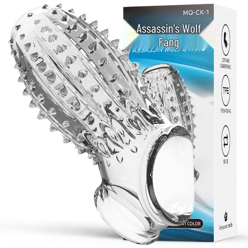 Seniu Niu Assassin Wolf Tooth Penis Sleeve - Extra Large, Spiked, Erotic Toy for Couples