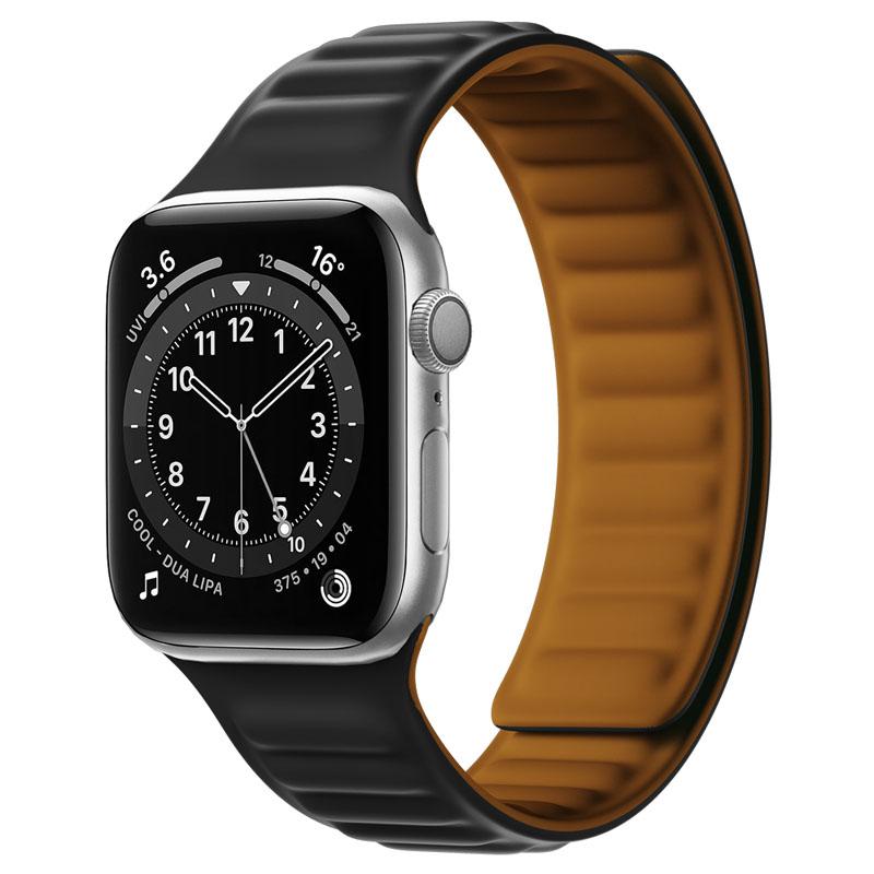 Silicone Link strap for Apple watch band 44mm 40mm 45mm 41mm 46mm 49mm Magnetic Loop bracelet iwatch series SE 7 8 9 ultra 2 10