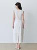 Le Studio Linen Blend Back Slit Long Skirt (Iv)