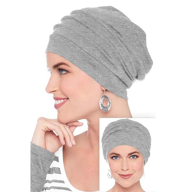 Muslim Women Stretch Sleep Chemo Hat Cotton Beanie Sleep Hijab Turban Headwear Cap Head Wrap for Cancer Hair Loss Accessories