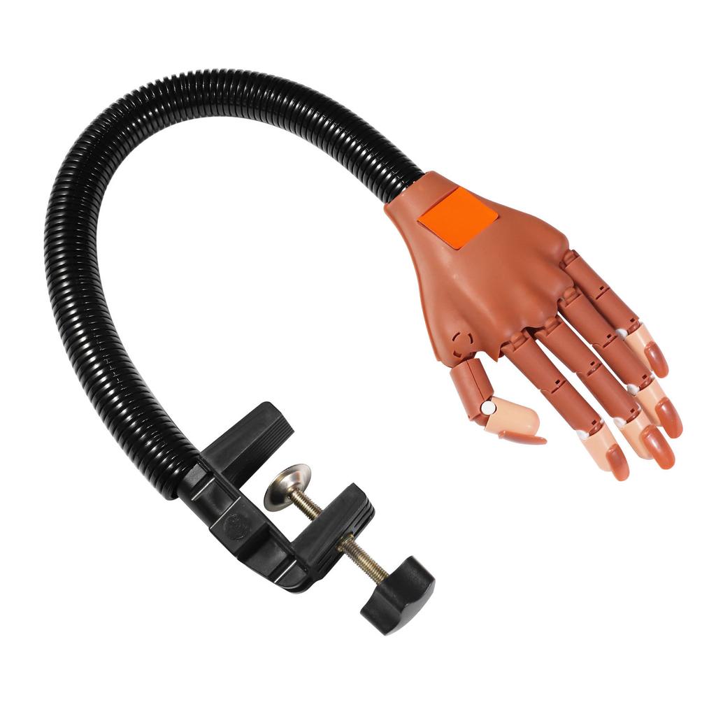 Nailart-Hände, professionelle Übungshände + 100 Stück Nagelspitzen, verstellbares Übungsmodell aus Kunststoff, DIY-Maniküre-Werkzeug, flexibel und weich