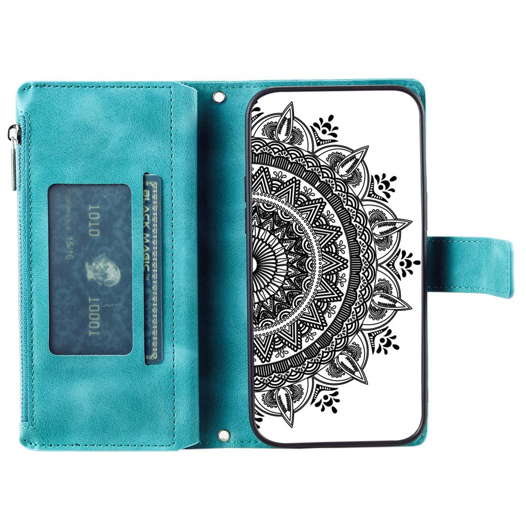 Style 006 For Motorola Edge 50 Fusion 5G Case Mandala Flower PU Leather Zipper Wallet Phone Cover