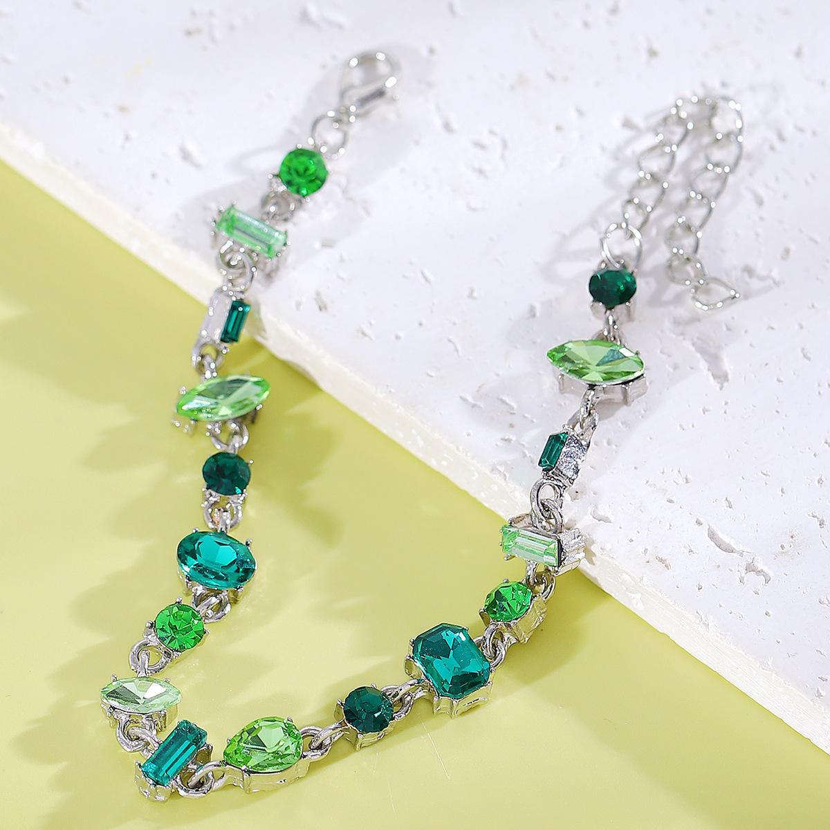 Retro Luxury Dopamine Colorful Crystal Zircon Geometry Splicing Bracelets for Women Fashion Simple Daily Wear Party Jewelry Gift