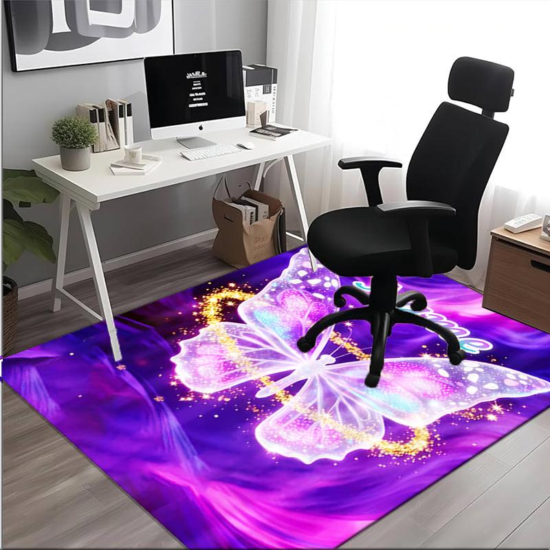 1PC Custom Name Butterfly Dreams Theme Floor Mat Ideal for Living Room, Game Rooms, Office, Bedroom,Floor Mat Playful Design