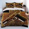 3D Rifle Revolver Cartridge Gun Comforter Bedding Set,Duvet Cover Bed Set Quilt Cover Pillowcase,King Queen Size Bedding Set