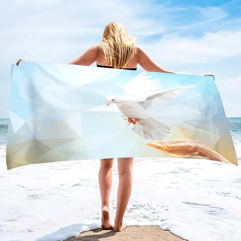 Peace Dove Beach Towel Peace Freedom Love Antiwar Spirituality Theme Bath Towel Quick Dry Hand Towels for Kitchen Hotel Gym Spa