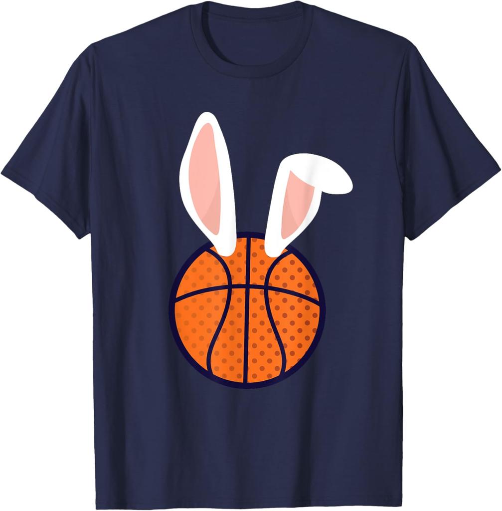 Basketball-Hasenohren Oster-Grafik-T-Shirt Weiches Baumwoll-T-Shirt für Spieler und Trainer