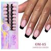 150Pcs Black French Tip Gel Nail Tips Short Coffin Shape Press on Nails Short for Women False Nails 15 Sizes