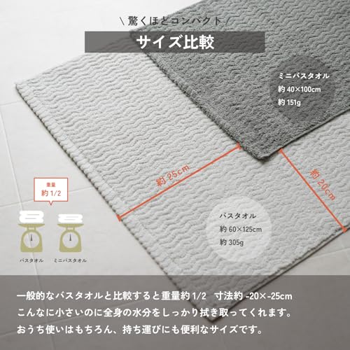 oruTa Small Imabari Bath Towels, Set of 4, Mini Bath Towels, Fluffy Cotton, Compact, Made in Japan, Cute Bath Towels, No Fluorescent Dyes, 40x100cm, P