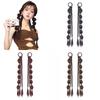 2pcs Double Ponytail Sweet Twisted Pigtails Ponytail Extension Lantern Braided Ponytails  for Women