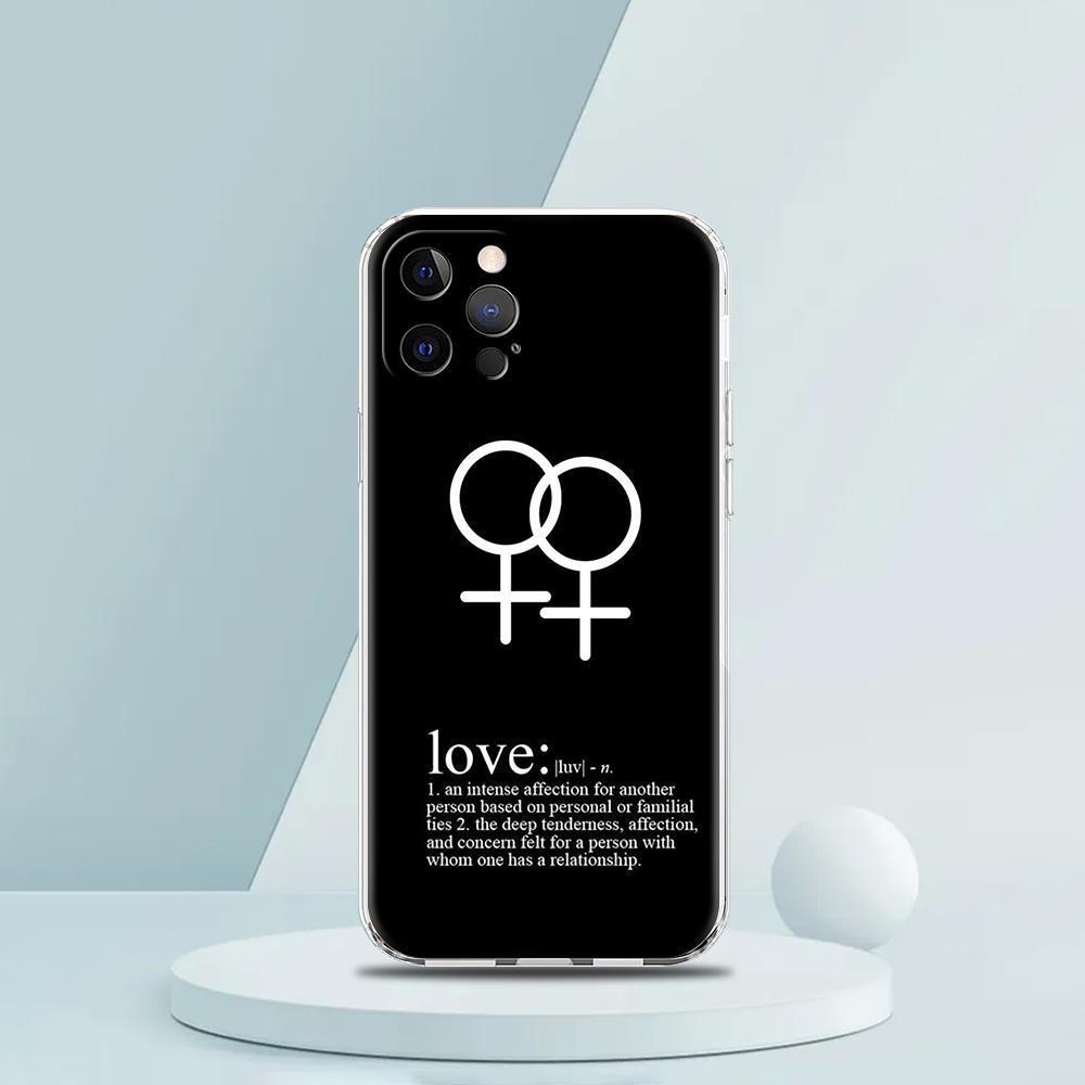 Gay Lesbian LGBT Rainbow Pride ART Phone Case for iPhone 16 15 14 13 12 Pro Max Transparent Soft for iPhone 11 Pro Max 7 8 Plus