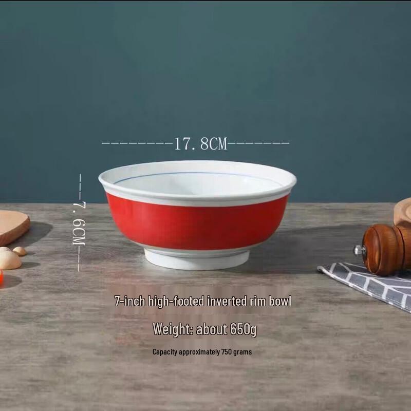 

Red Ceramic Ramen & Soup Bowl