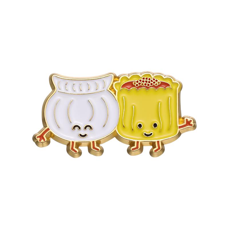 Food Partner Enamel Pins Custom You're My Soymate Brooches Lapel Badges Vinegar Baozi Shaomai Jewelry Gift for Friends