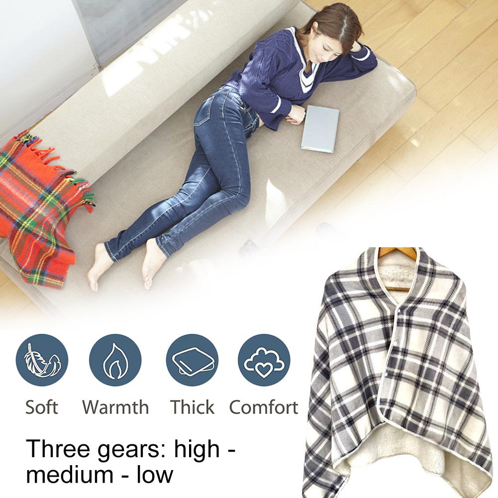 Electric Blanket 3 Heat Settings Wearable Electric Warm Shawl Multifunctional Soft Cold Protection Home Office Back Knee Warmer