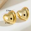 New Gold Color Brushed Heart-Shaped Earrings Women's Retro Metal Heart Shiny Light Luxury Exquisite Earrings Jewelry Party Gifts