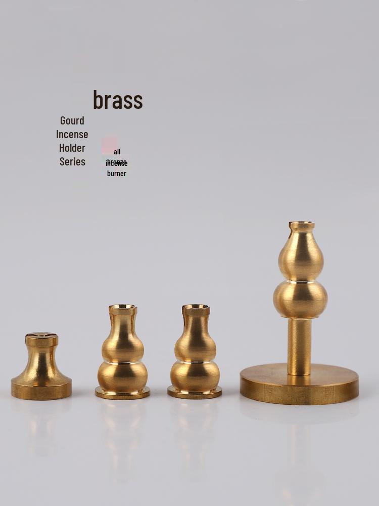 Brass Multi-Style Incense Holder: Coil, Gourd, Nine-Hole, Water Drop, and Sitting Tray Burner.