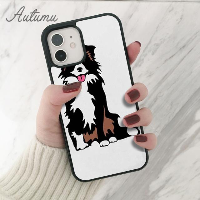 Border Collie Hund Telefon Fall für iPhone 11 12 13 14 Pro Max mini X XR XS SE 2020 5s 6S 7 8 Plus Samsung Galaxy S21 S22 shell