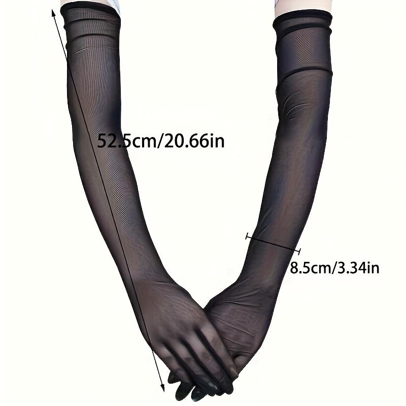 Women Thin Lace Gloves Breathable Mesh Anti-UV Summer Driving Gloves Etiquette Elegant Party Cosplay Elastic Long Lace Gloves