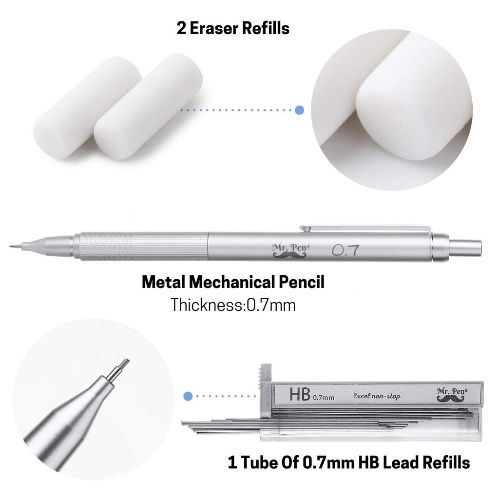 Pen Mechanical Pencil Metal Mechanical Drawing Artist Sketching Lead Mechanical Drawing Pencil Mr. - 0.7 Pencil, Pencil, Pencil, Pencil, Pencil,
