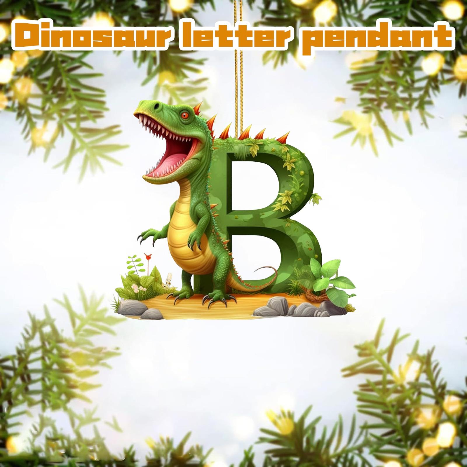 

Christmas Tree Christmas Decorations Christmas Acrylic 26 Letter Dinosaur Pendant One Size