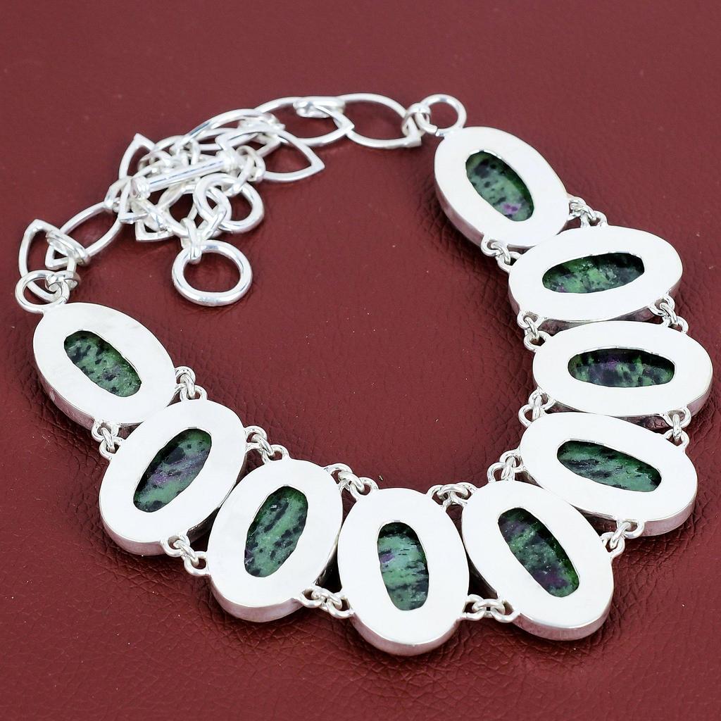 Ruby zoisite necklace gemstone jewelry dainty necklace 925 sterling silver necklace adjustable chain necklace handmade necklace gift for mom