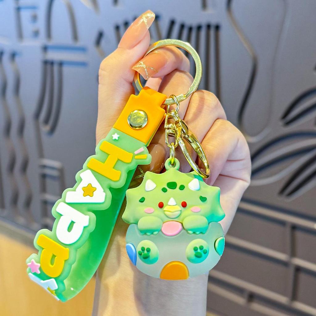 Mini Luminous Dinosaur Egg Keychain - Cute Pendant for Bags and Car Keys