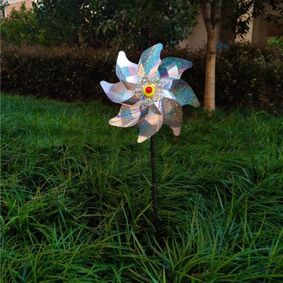 Kullanışlı Renkli Uzun Ömürlü Kuş Kovucu Yel Değirmeni Yansıtıcı Kovucu Pinwheel Bahçe Malzemeleri