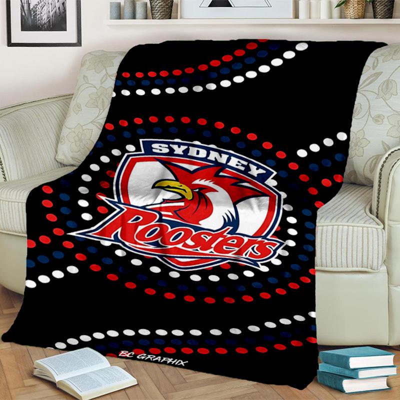 Sydney Roosters Team Spirit Blanket Suitable for Sofas, Beds, Offices, And Camping - Perfect Gift for Halloween Christmas