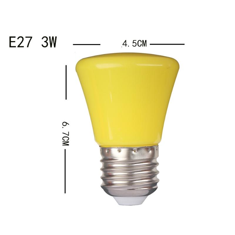 2W E27 Led Bulb Red Blue Green Pink Yellow White 8-Light-Colors 360/Beam Colofrful Decorative Light Ac220V 240V Energy Saving