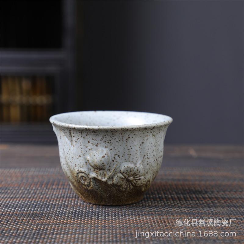 Ceramic Master Cup Kung Fu Teacup Retro Ceramic Cup Outdoor Camping Cup Household Coarse Pottery Tea Cup