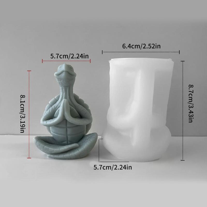 Candle Moulds Clay Moulds Crafts Moulds Hand-making Supplies Meditation Turtle Shaped Silicone Material for DIY Figurine