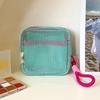1Pc Dopamine Grid Tofu Bag Travel Portable Storage Bag Mesh Small Cosmetic Bag Lipstick Carry-on Small Square Bag