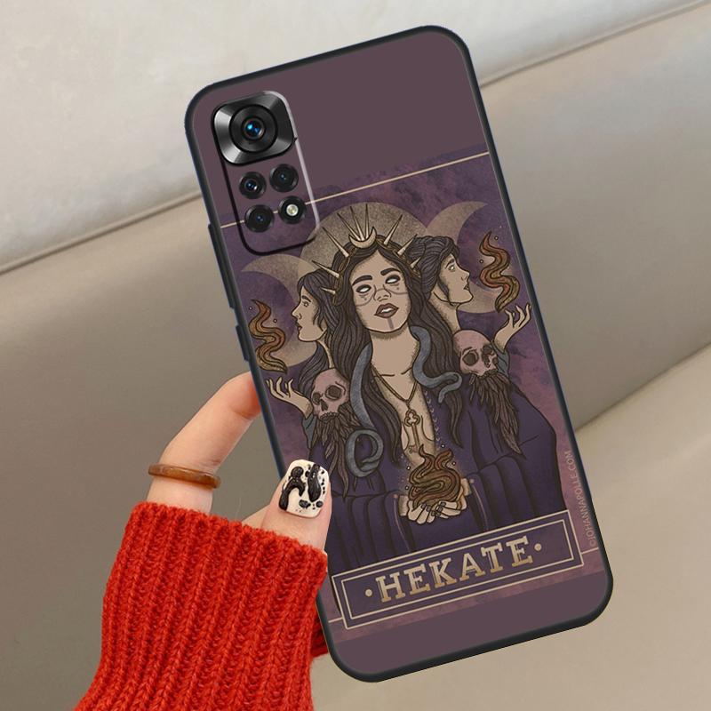 Triple Moon Goddess Hecate Tarot Card Case For Xiaomi Redmi Note 11 12 8 9 10 Pro 8T 9S 10S 11S Redmi 9A 9C 10 10A 10C Cover