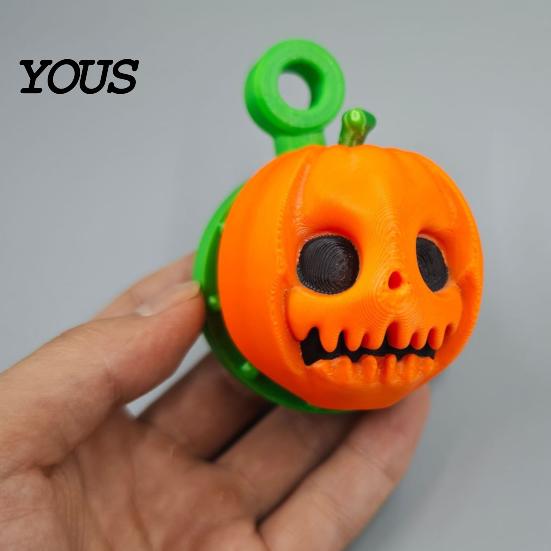 Pumpkin Fidget Spinner Rotating Halloween Toy, Stress Relief Ghost Face Plastic Gadgets Spinner, 3D Printed Toy for Keychain Pendant Party Favors