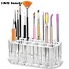 26 Holes Acrylic Makeup Brushes Holder Desktop Lipstick Organizer Eyeliner Cosmetics Pen Storage Rack Transparent Showing Shelf