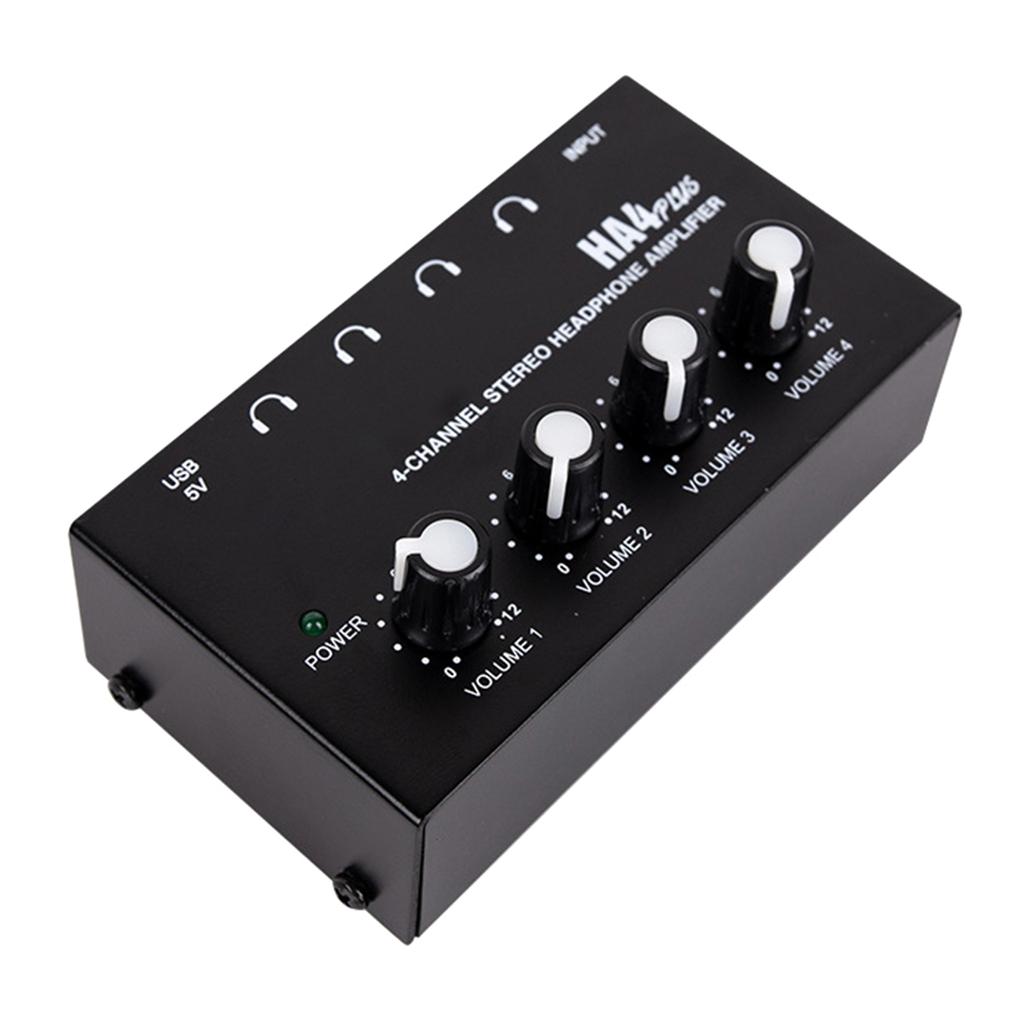 4 Port Headphone Amplifier HA4 Plus Studio Headphone Splitter for Professional Audio Enhancement
