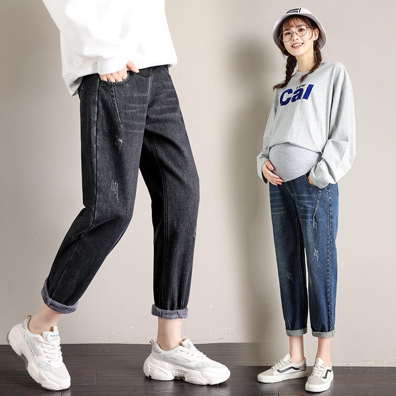 Xi Guizi 2022 Herbst Umstands-Haremjeans mit Bauchstütze