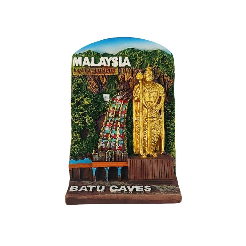 Malaysia Kuala Lumpur Baru Cave 3D Stereoscopic Tourism Souvenirs Resin Painting Decoration Home Refrigerator Magnets