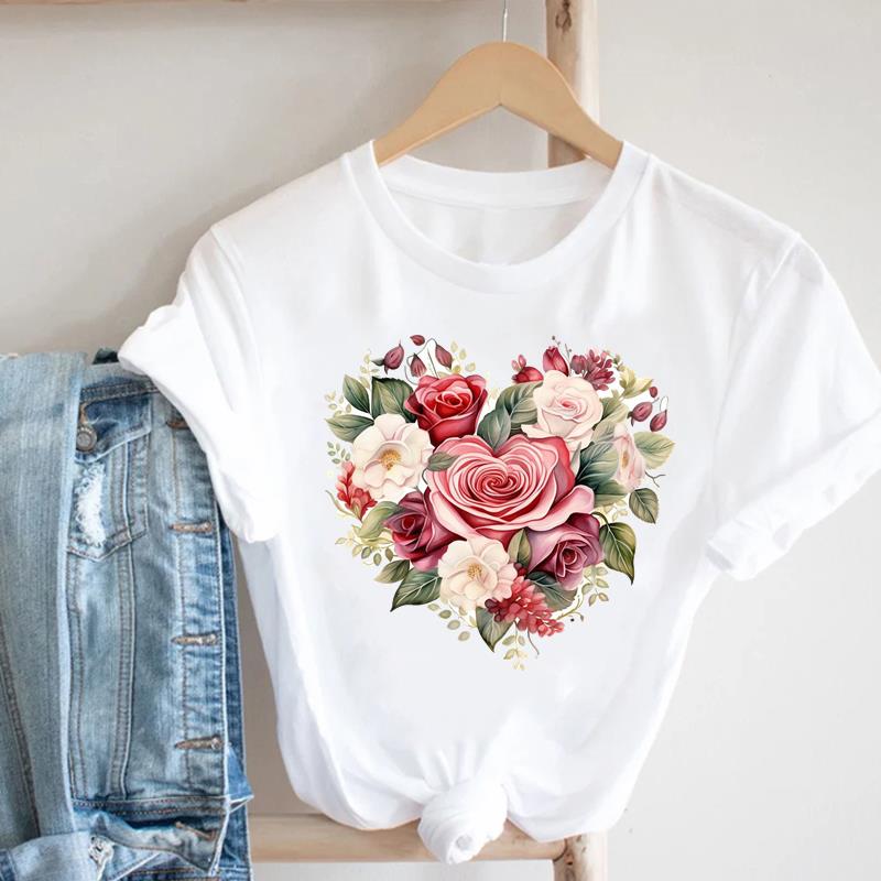 (Asian Size) T Shirt Fashion Women sweet watercolor butterfly trend Clothing Casual Top Short Sleeve Tee Print Lady Female Graphic T-shirts