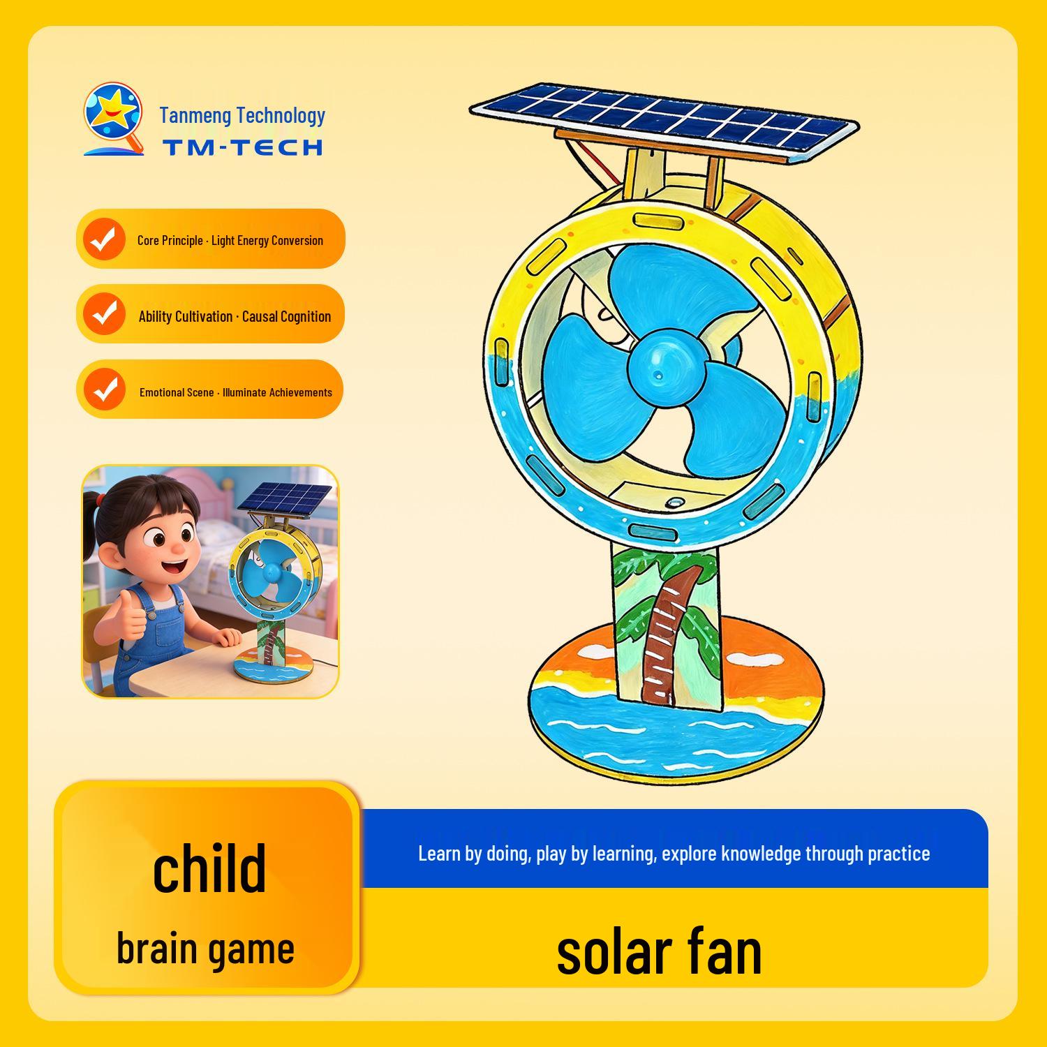 

Student Science Kit: Solar-Powered Circuit Fan Educational Toy Solar Fan - 500 pcs min
